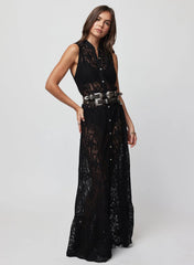 The Lace Button Front Maxi Dress