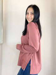 Softest Fleece Raglan Side Slit Sweatshirt