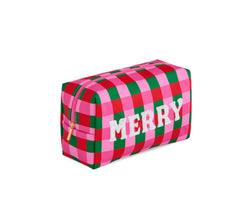 Cara Checkered Merry Zip Pouch