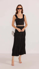 Celia Lurex Stripe Midi Skirt