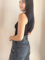 Ronan Mock Neck Ruched Knit Tank
