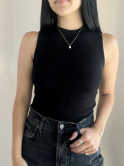 Ronan Mock Neck Ruched Knit Tank