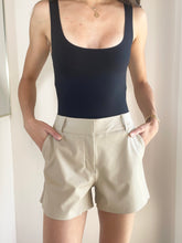 Faux Leather Tailored Short