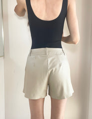 Faux Leather Tailored Short