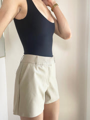 Faux Leather Tailored Short