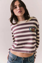 The Rolling Stones Rugby Long Sleeve – Striped Crop Pullover