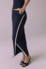 Tavira Licorice Black Midi Skirt
