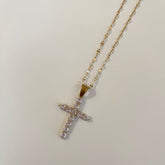 Bubble CZ Cross Necklace