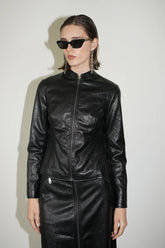 Bennet Faux Leather Zip Jacket