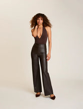 Faux Leather Wide Leg Pant