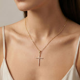 CZ Whisper Cross Necklace
