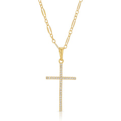 CZ Whisper Cross Necklace
