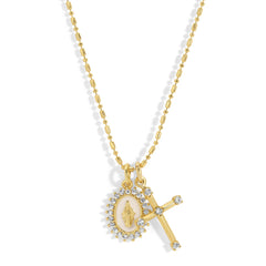 Virgin Maria Multi Charm Necklace