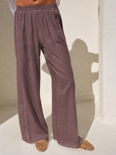 Linen Double Piped Wide Leg Pant