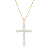 Vivian Pearl Cross Necklace