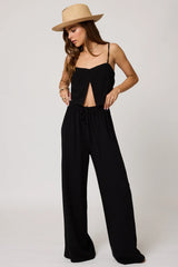 The Venice Wide Leg Pant - Black