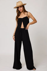 The Venice Wide Leg Pant - Black