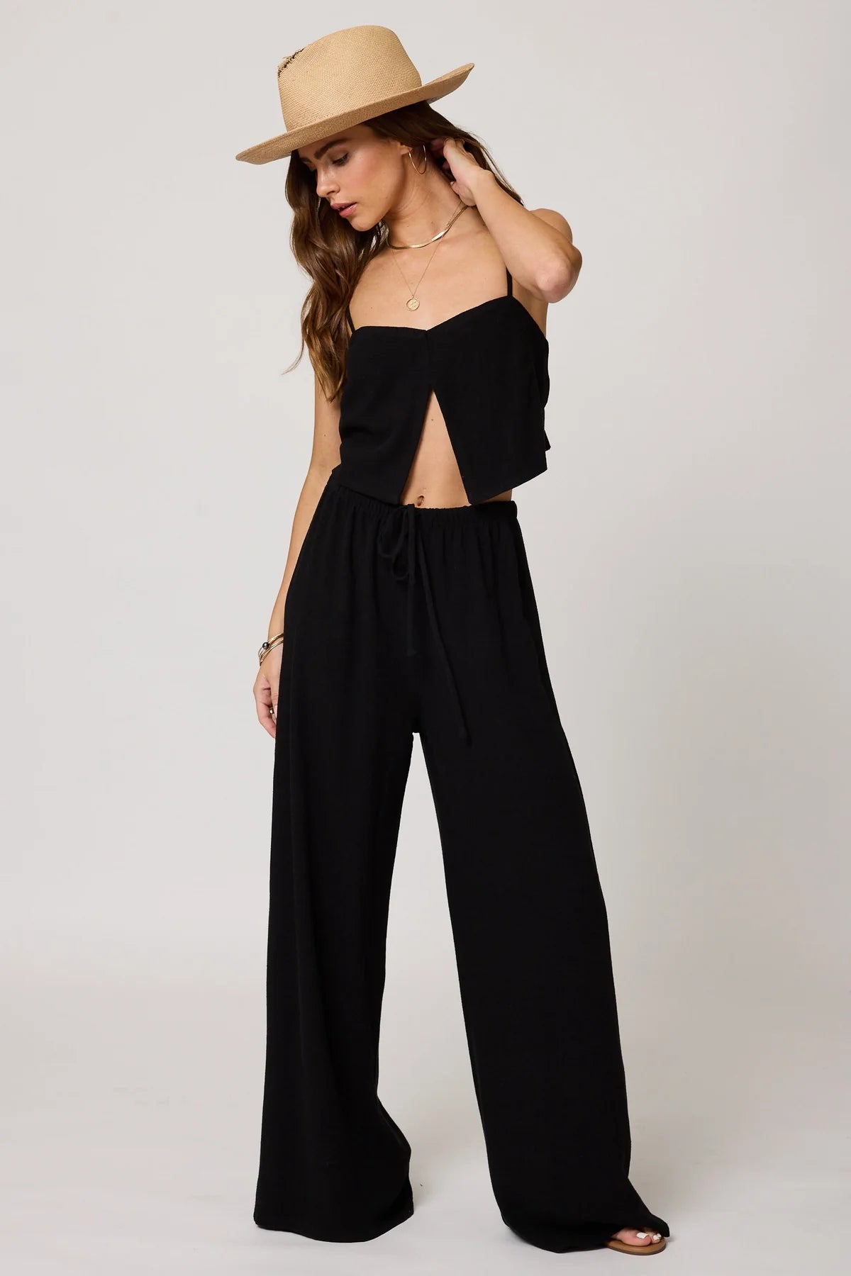 The Venice Wide Leg Pant - Black