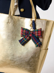 Plaid Bow Bag Charm/Key Ring