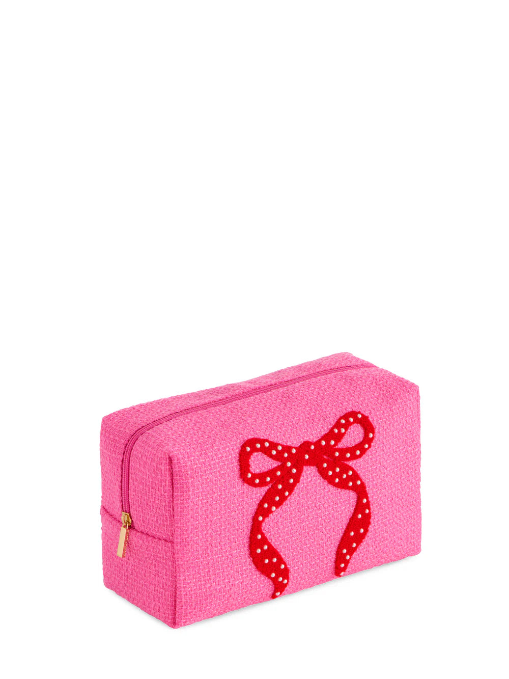 Mara Bow Large Zip Pouch, Pink