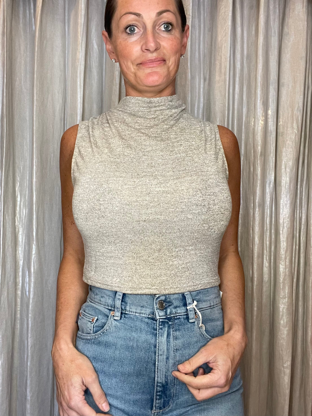 Corinne Ruched Knit Tank