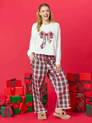 Tartan Bow Lounge Sweatshirt