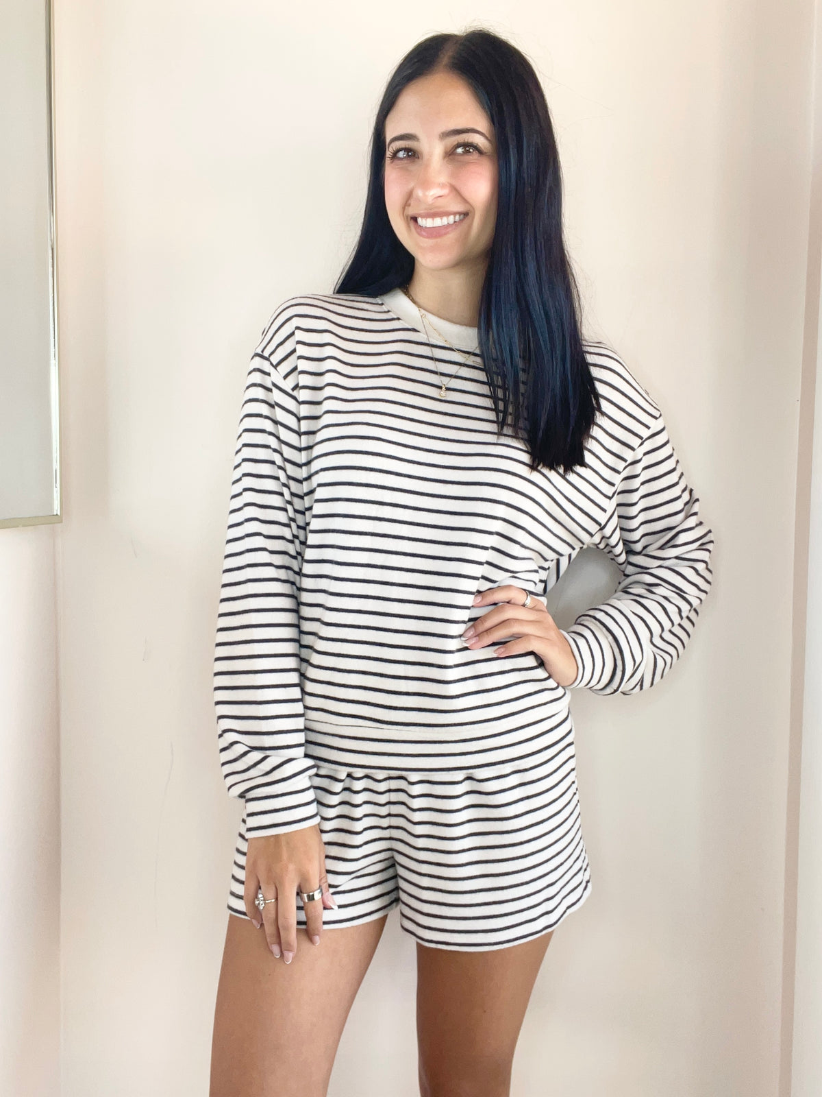 Luxe Stripe LS Top