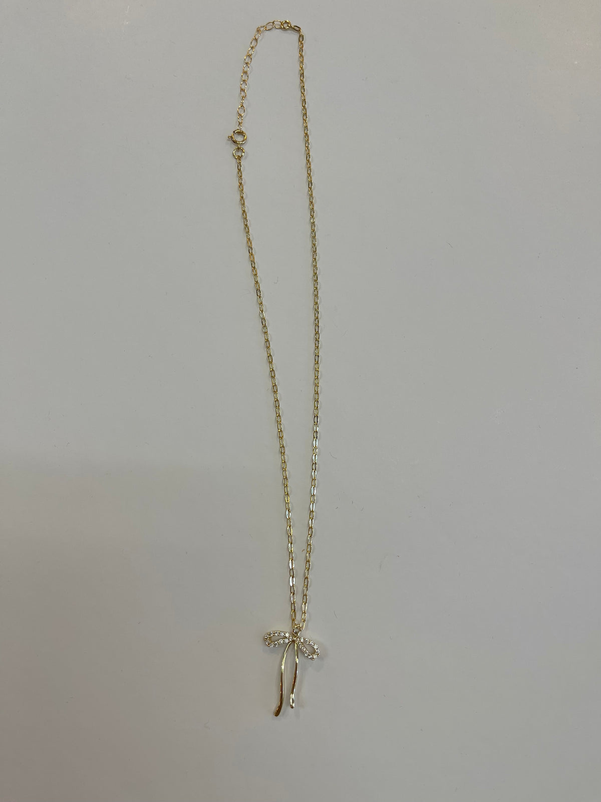 Coco Bow Necklace w/Rhinestones