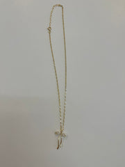 Coco Bow Necklace w/Rhinestones