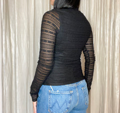 Sundance Stretch Lace Mock Neck Top