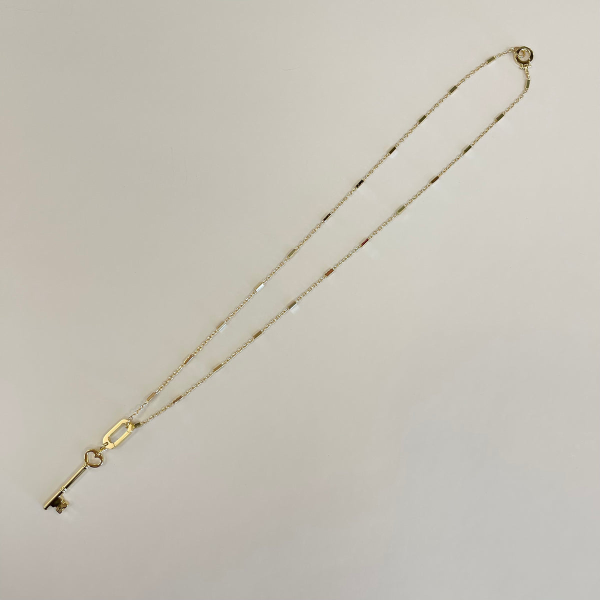 Tatum Necklace 19" + Heart Key Statement Charm