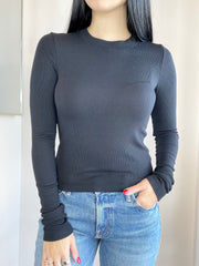 Fine 2X1 Rib Long Sleeve Crew