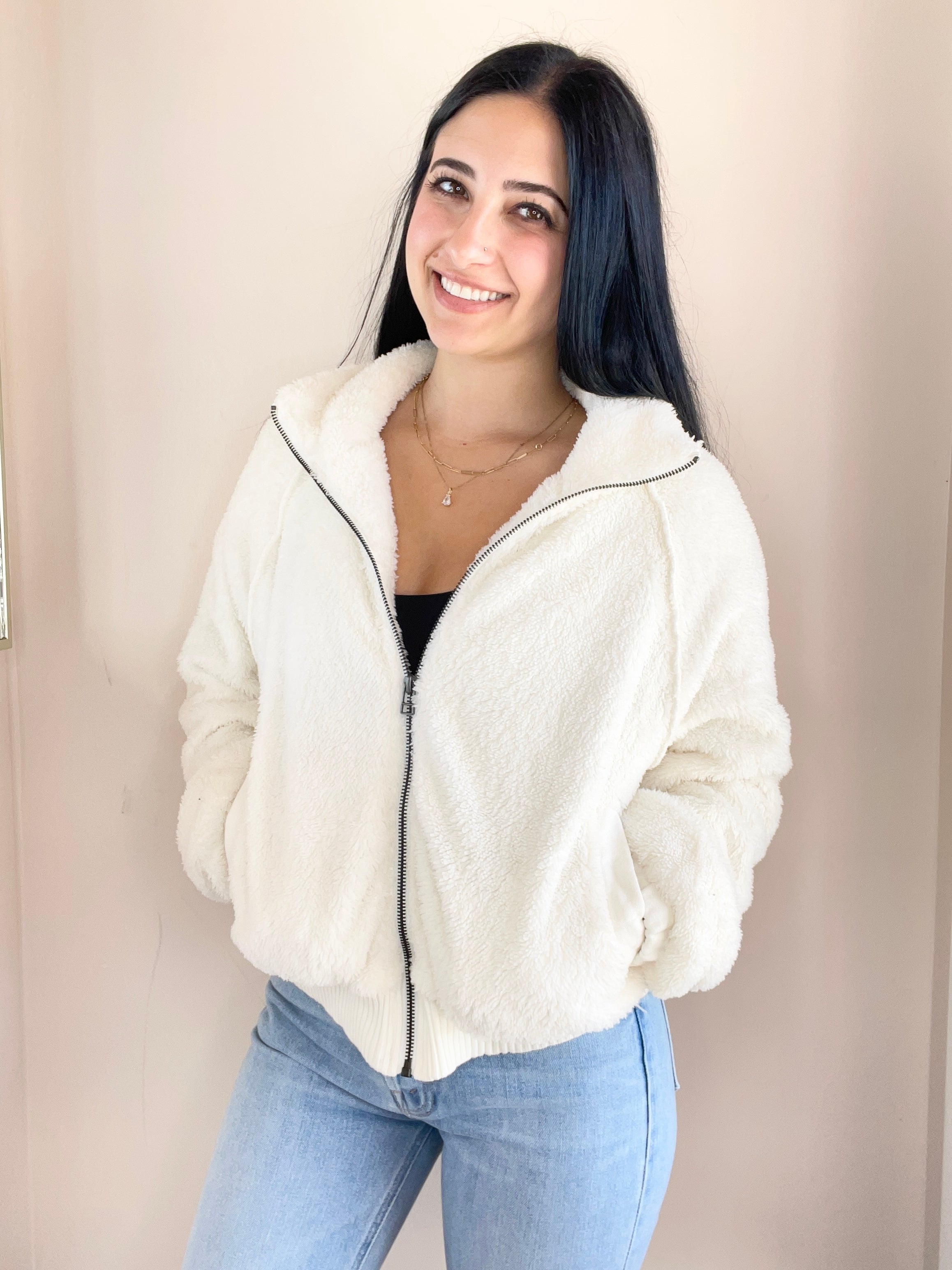Zip Up Raglan Jacket w/ Pockets