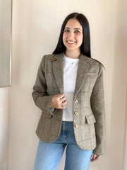 Asher Mixed Plaid Riding Jacket