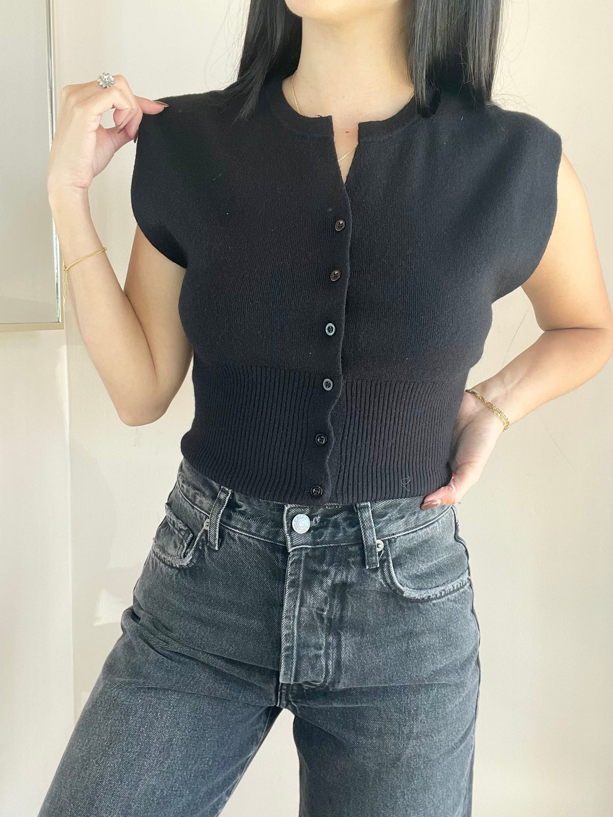 Dollhouse Button Front Sweater