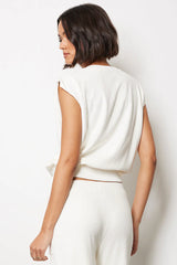 Split Neck Sleeveless Tee