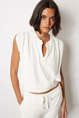 Split Neck Sleeveless Tee