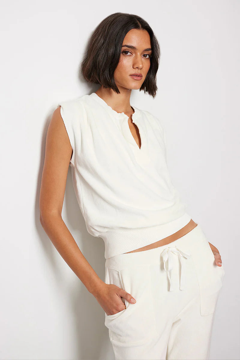 Split Neck Sleeveless Tee