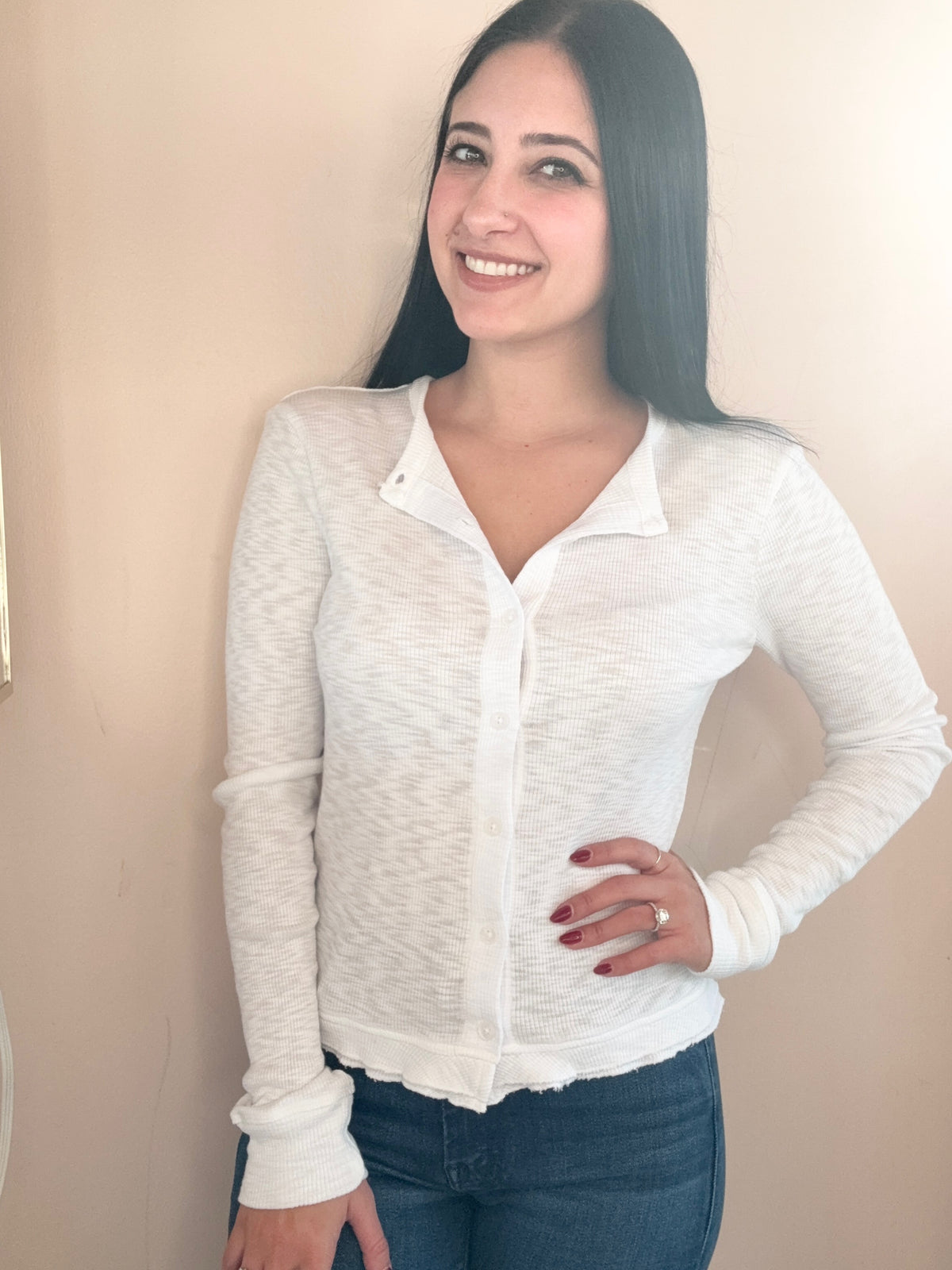 Long Sleeve Button Top