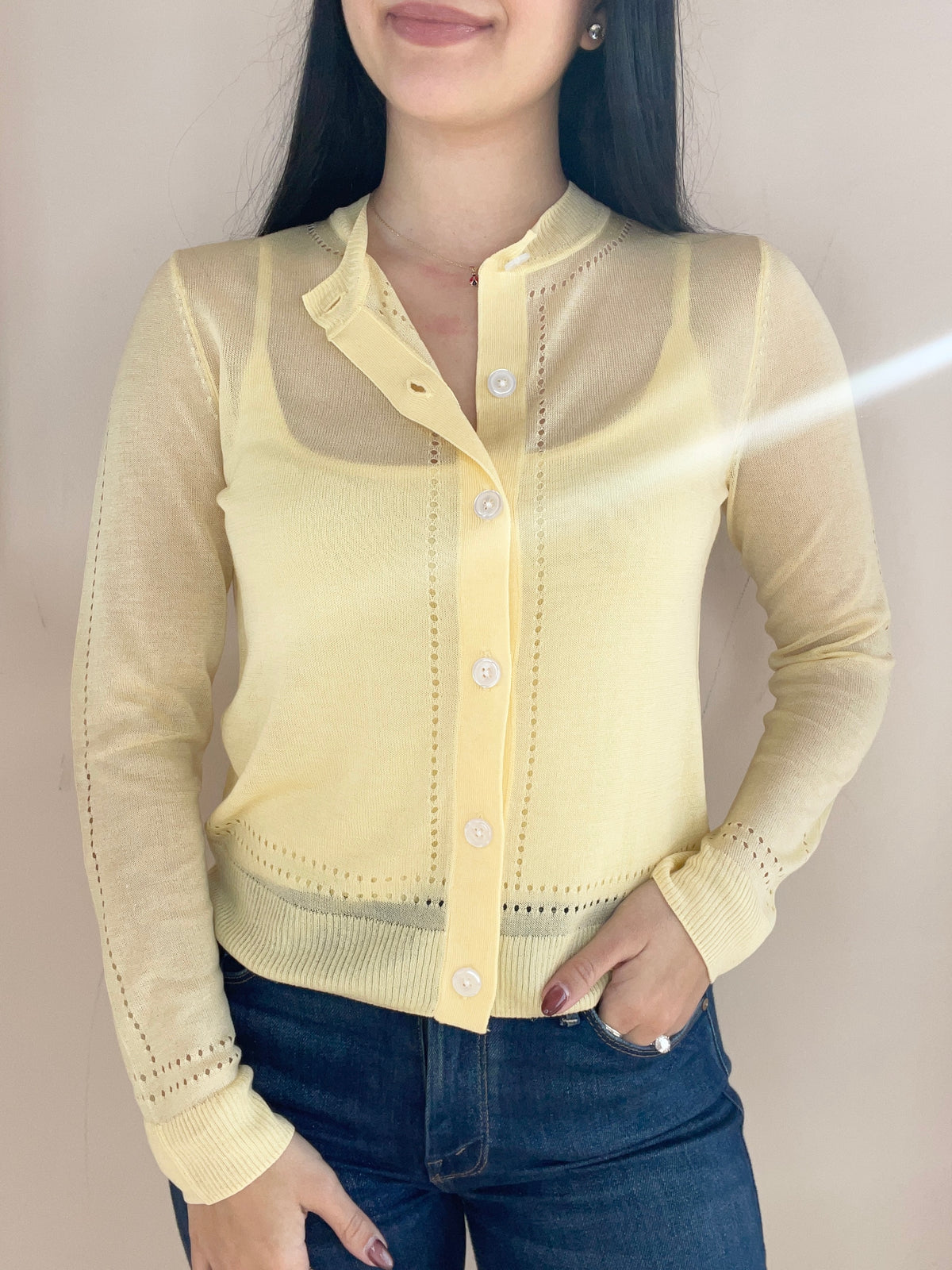 Serena Sheer Pointelle Cardigan