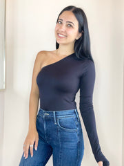 Prima One Shoulder Long Sleeve Bodysuit