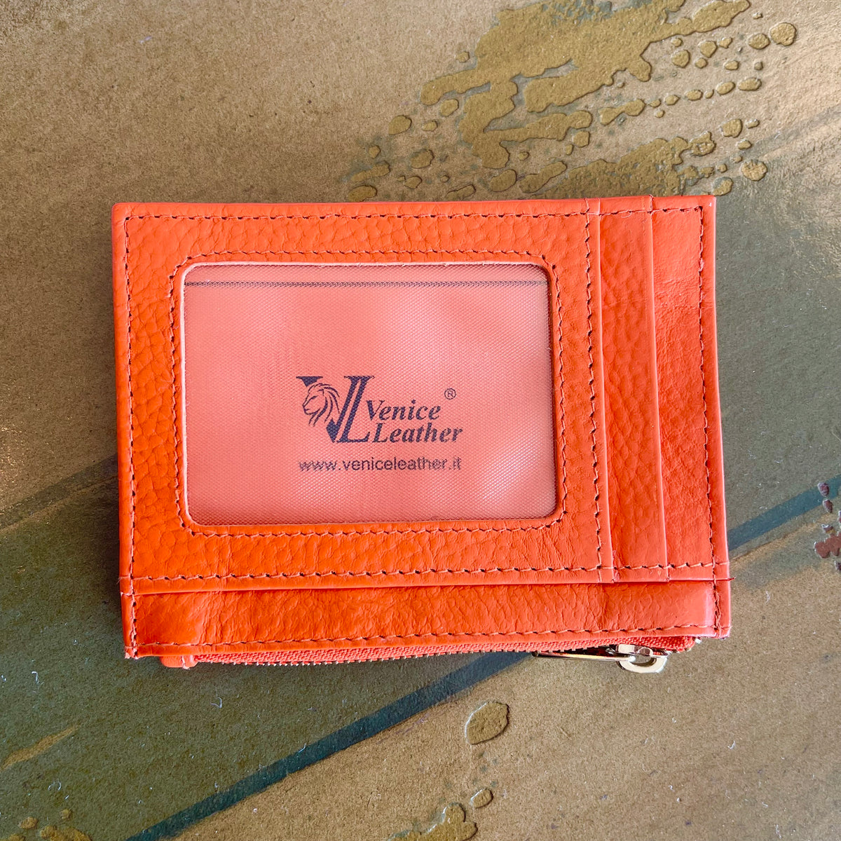 Orange Leather Wallet