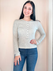 LS Slim Button Placket Tee