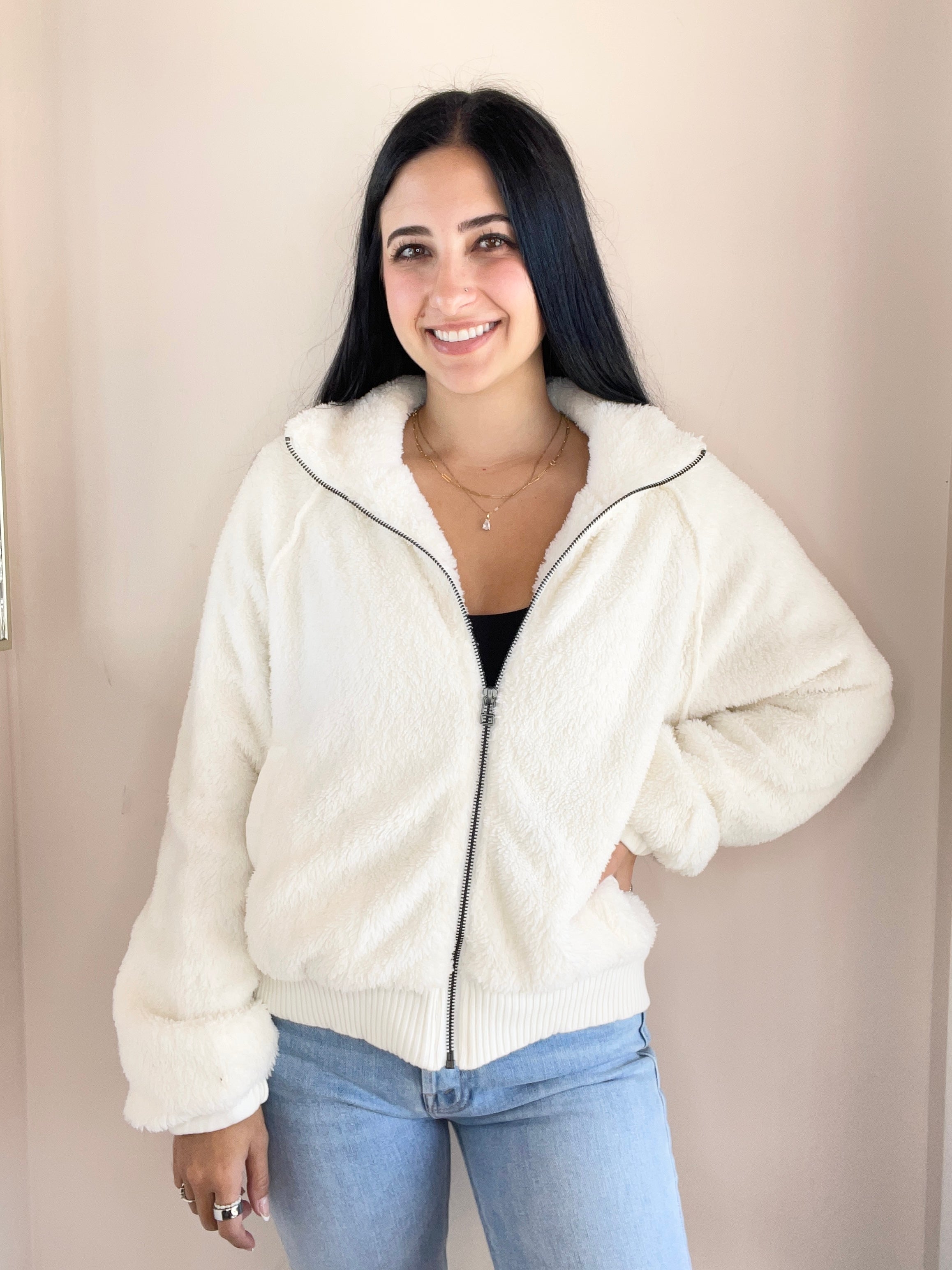 Zip Up Raglan Jacket w/ Pockets