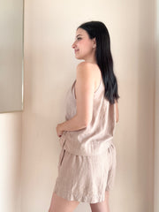 Linen Smocked Shorts