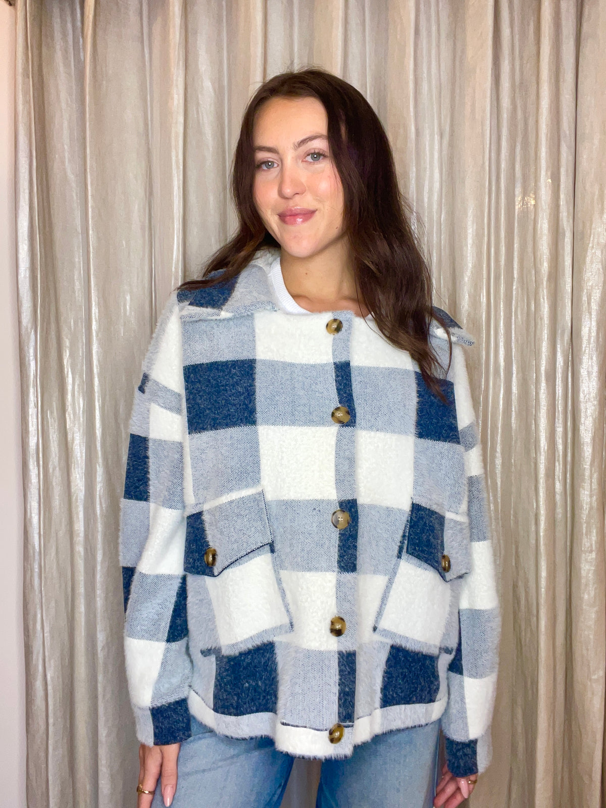 Lola Buffalo Plaid Sweater Jacket