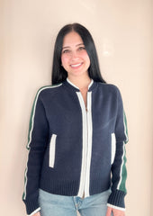 Varsity Sweater Jacket w/ 2 Way Zipper
