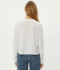 Brea Cropped LS V Neck Tee