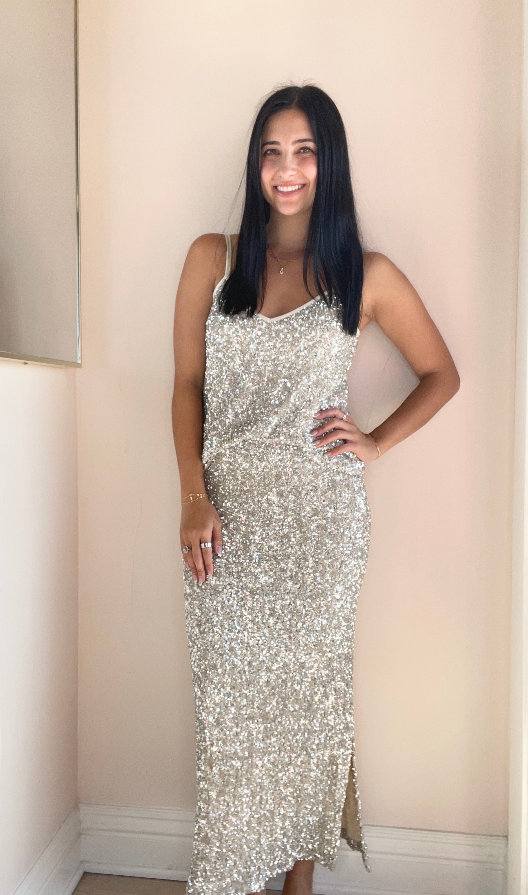 Luster Sequin Maxi Skirt
