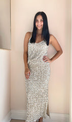 Luster Sequin Maxi Skirt